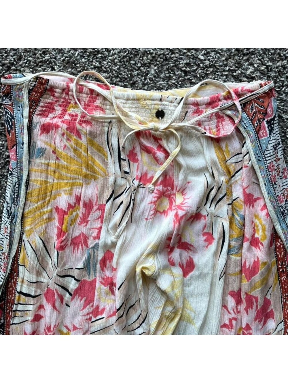 Billabong Adventure Spirit Wide Leg Flyaway Tropical Beach Pants Small Slitted - Picture 2 of 7
